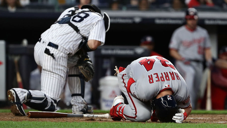 Bryce Harper Pulls Himself Out of Game After Second HBP of Day