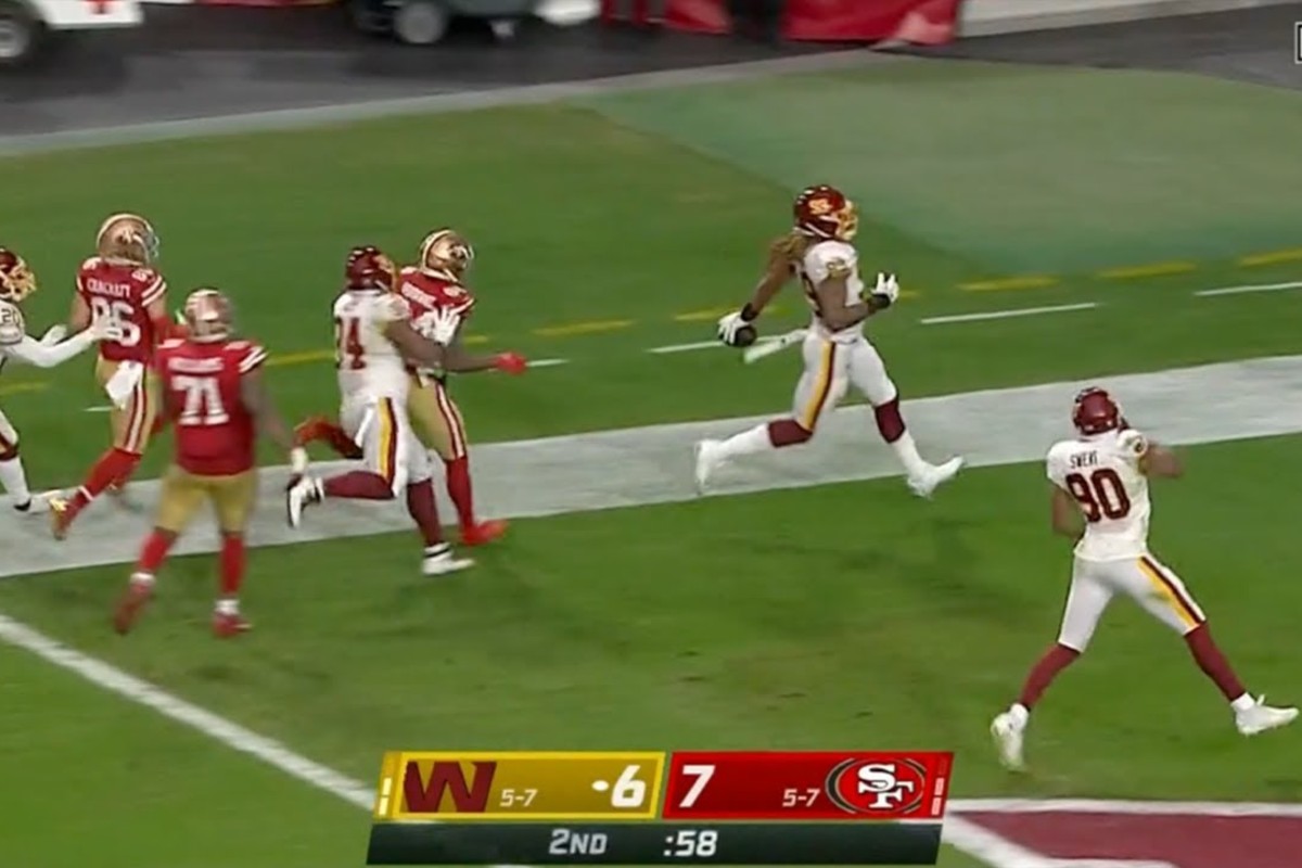 Chase Young's 47-yard fumble return touchdown gives Washington