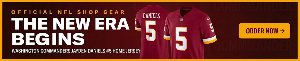 Washington Commanders Jayden Daniels #5 Home Jersey - Official NFL Shop Gear